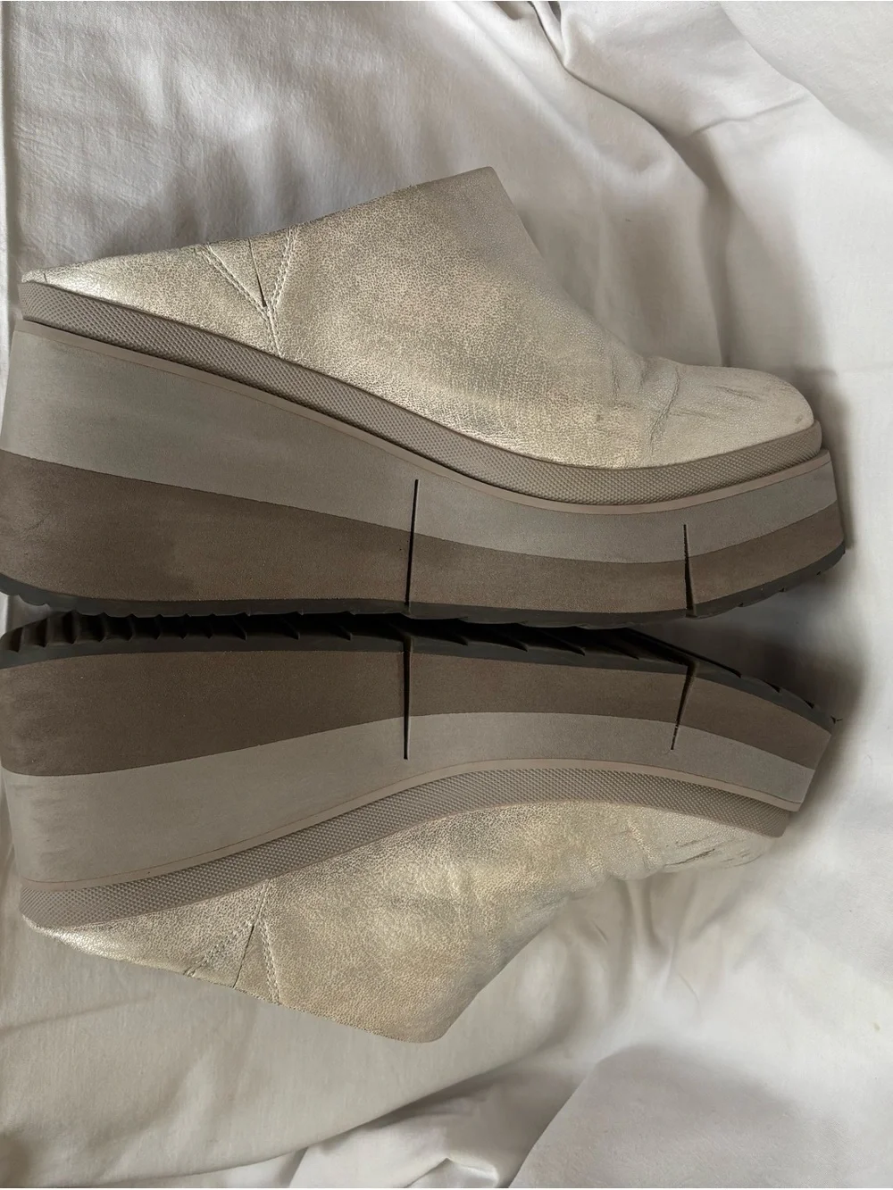 Coach Metallic Silver Platform Clogs